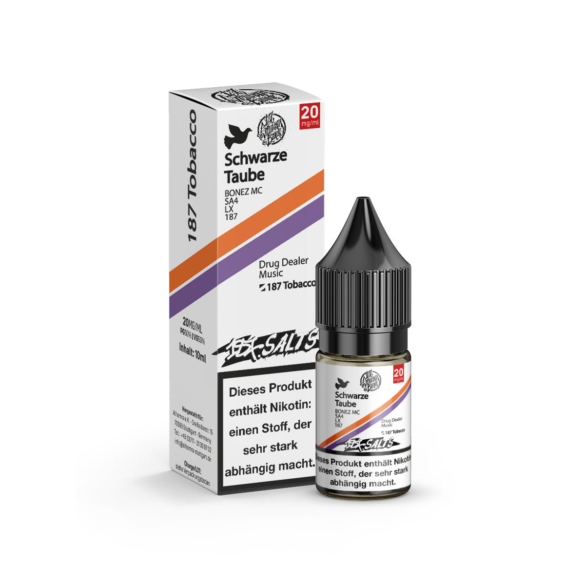187 Strassenbande Salts Liquid Schwarze Taube – 20 mg/ml