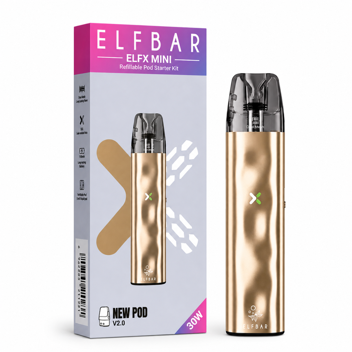 ELFBAR ELFX MINI Pod Kit - Gold - 1000 mAh