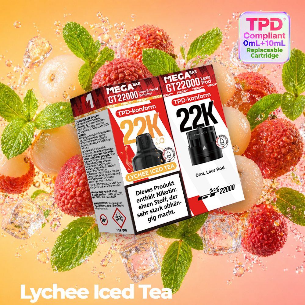 MEGABAR GT 22000 Pods Lychee Iced Tea 20 mg