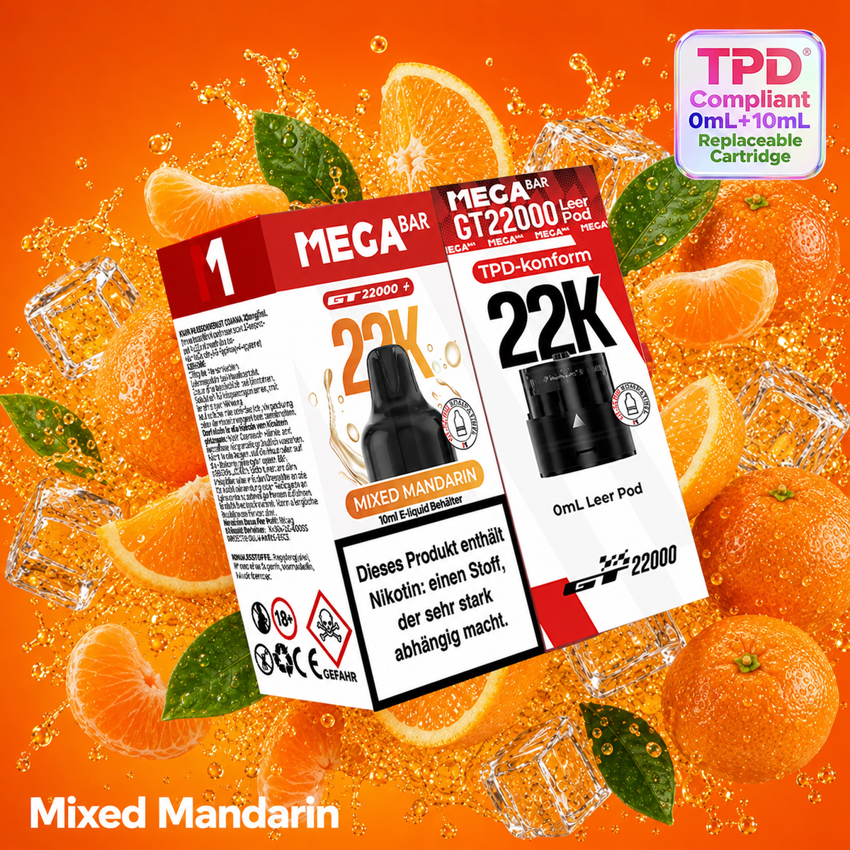 NEU – MEGABAR GT 22000 Pods Mixed Mandarin 20 mg