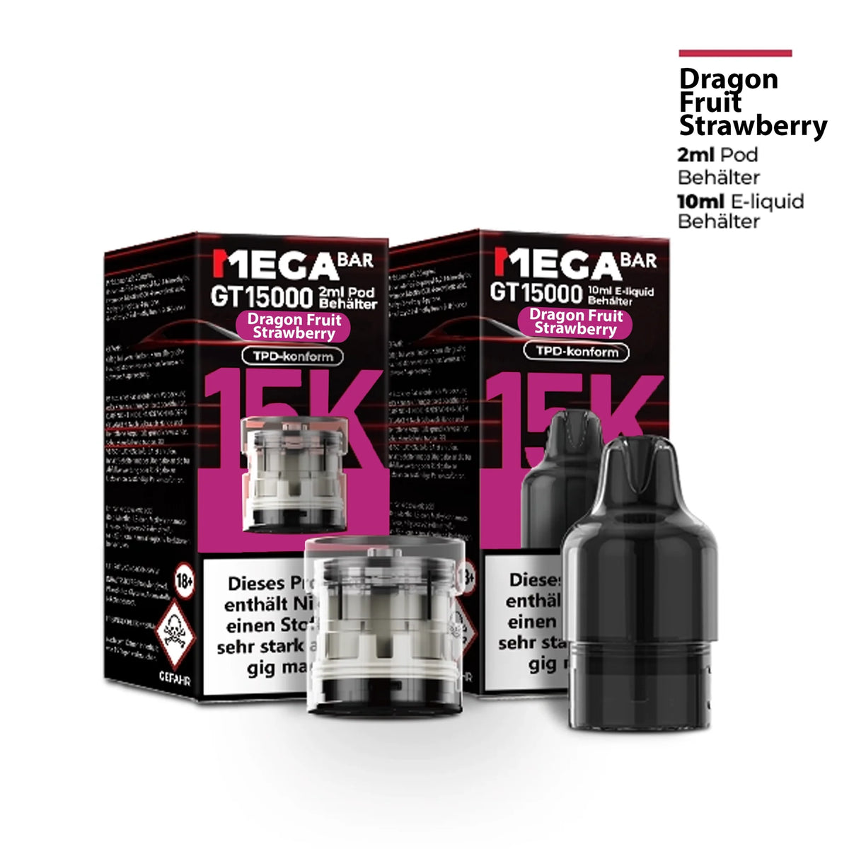 MEGABAR GT15000 Pods 20mg – Dragon Fruit Strawberry
