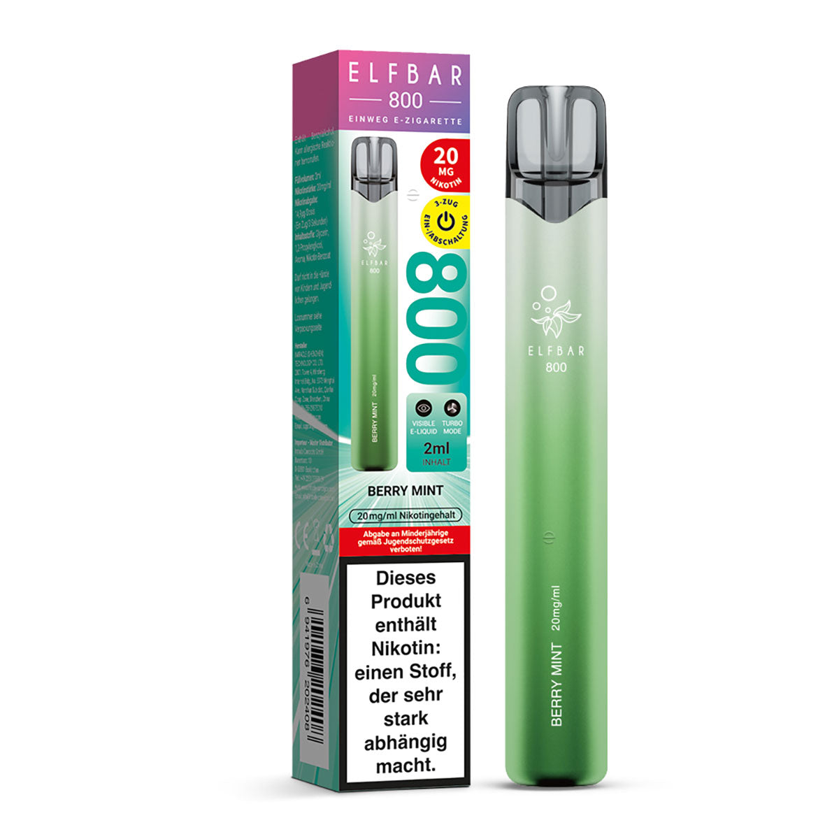 ELFBAR 800 Berry Mint 20mg Nikotin