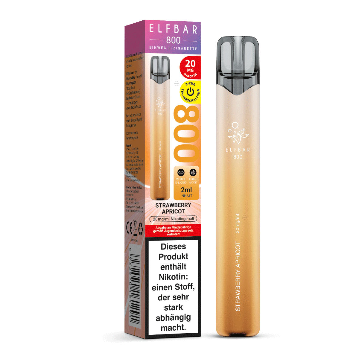 ELFBAR 800 Strawberry Apricot 20mg Nikotin