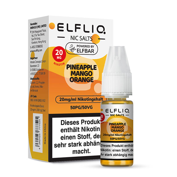 Elfbar Elfliq Nikotinsalz Liquid Pineapple Mango Orange 20 mg