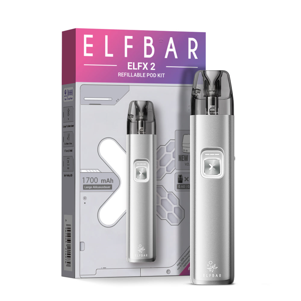 ELFBAR ELFX 2 Pod Kit - Titanium Silver - 1700 mAh