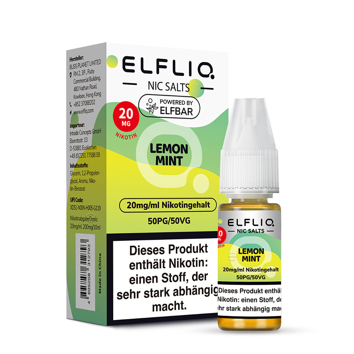 Elfbar Elfliq Nikotinsalz Liquid Lemon Mint 20 mg
