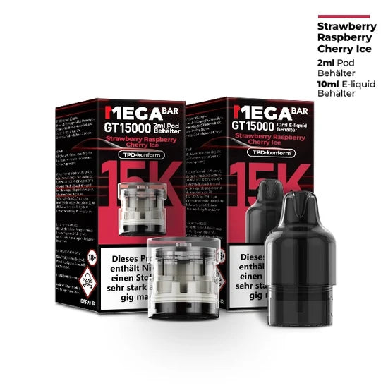 MEGABAR GT15000 Pods 20mg – Strawberry Raspberry Cherry Ice