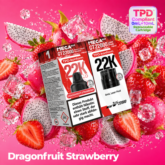 NEU – MEGABAR GT 22000 Pods Dragonfruit Strawberry 20 mg