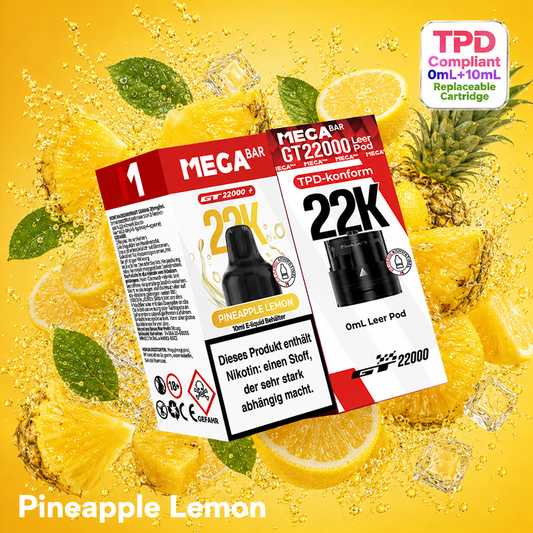 NEU – MEGABAR GT 22000 Pods Pineapple Lemon 20 mg