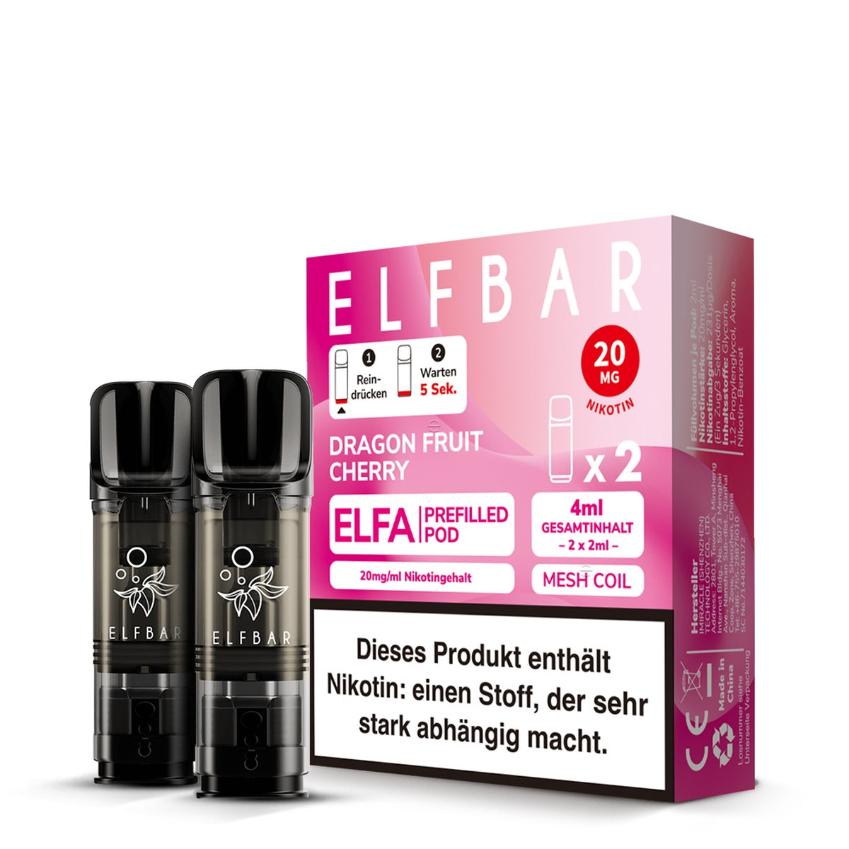 ELFBAR ELFA Pods 20mg Dragon Fruit Cherry
