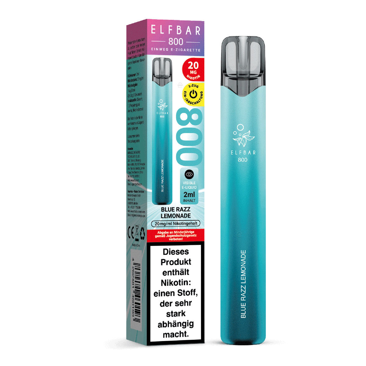 ELFBAR 800 Blue Razz Lemonade 20mg Nikotin