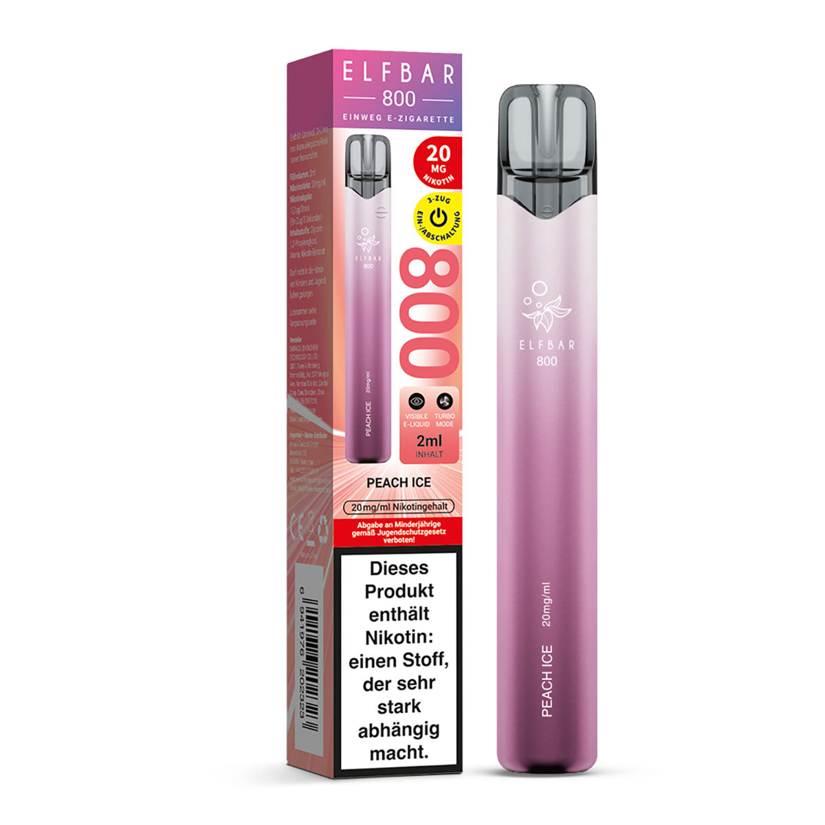 ELFBAR 800 Peach Ice 20mg Nikotin
