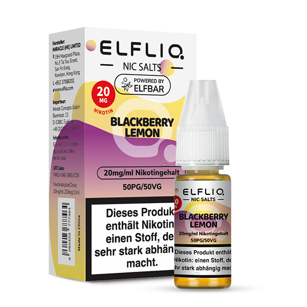 Elfbar Elfliq Nikotinsalz Liquid Blackberry Lemon 20 mg
