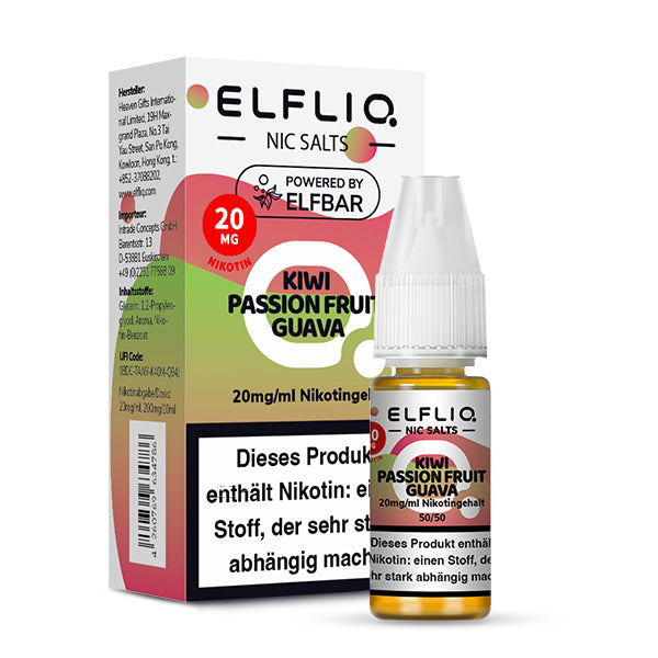 Elfbar Elfliq Nikotinsalz Liquid Kiwi Passionfruit Guava 20 mg
