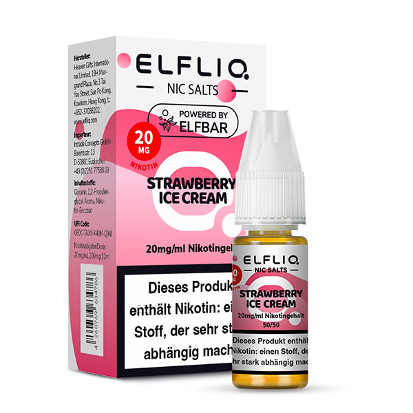 Elfbar Elfliq Nikotinsalz Liquid Strawberry Ice Cream 20 mg