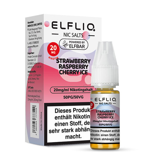 Elfbar Elfliq Nikotinsalz Liquid Strawberry Raspberry Cherry 20 mg