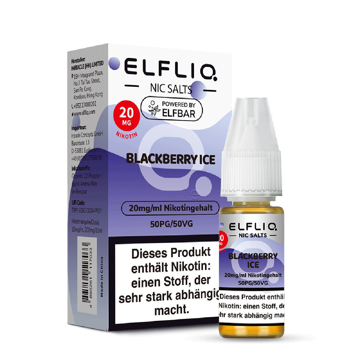 Elfbar Elfliq Nikotinsalz Liquid Blackberry Ice 20 mg