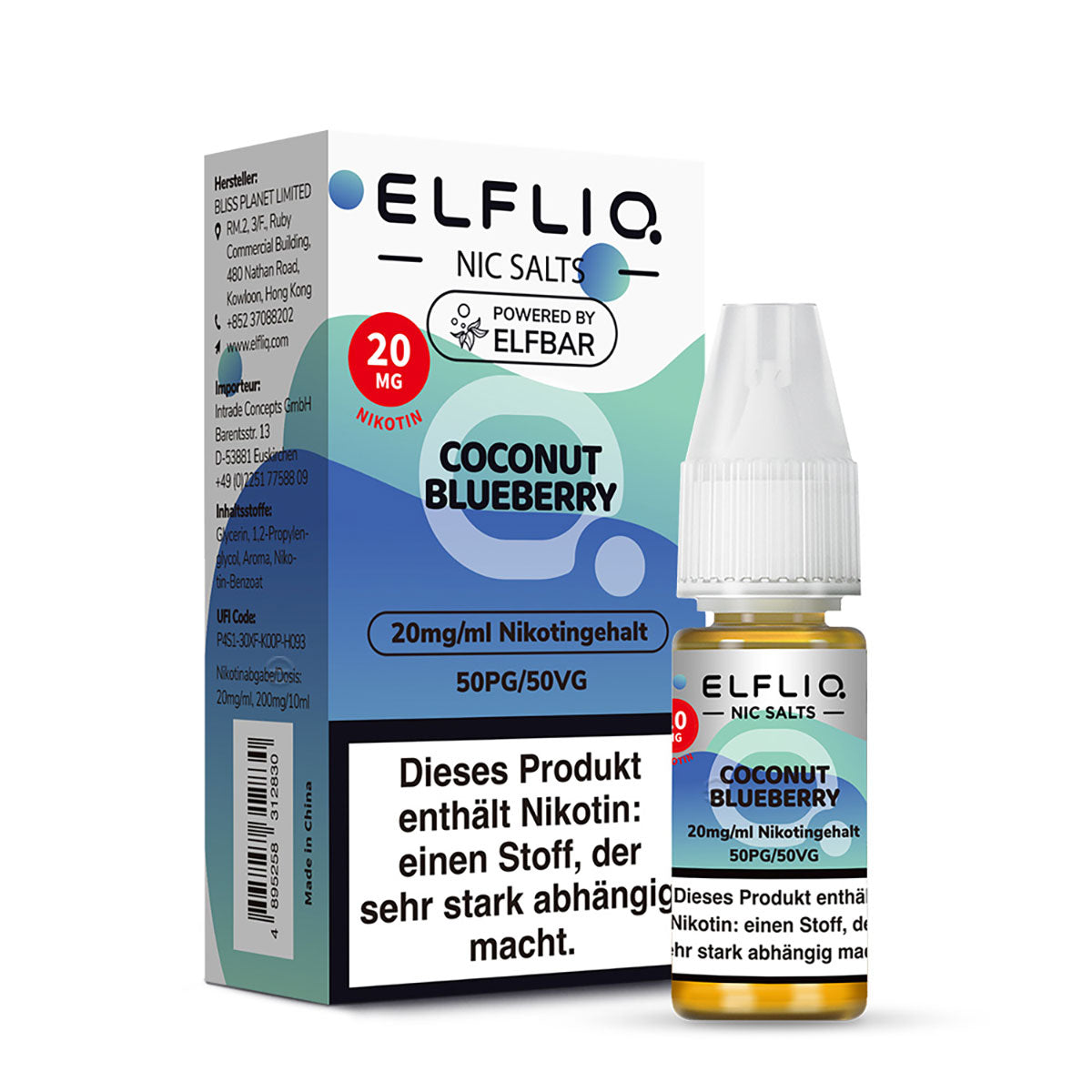Elfbar Elfliq Nikotinsalz Liquid Coconut Blueberry 20 mg
