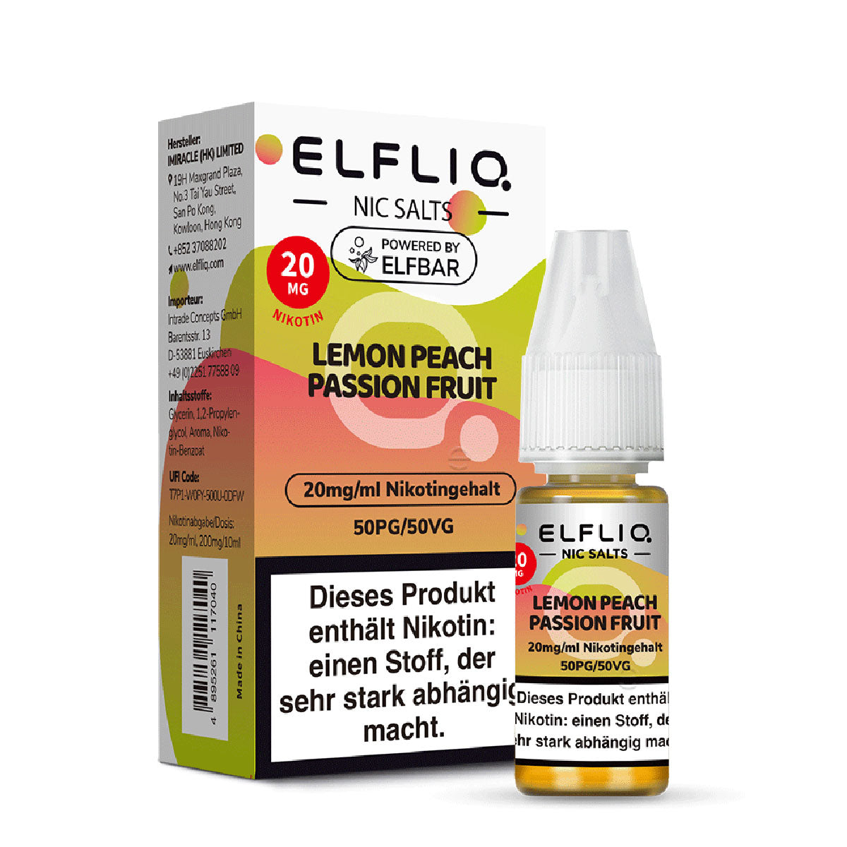 Elfbar Elfliq Nikotinsalz Liquid Lemon Peach Passionfruit 20 mg