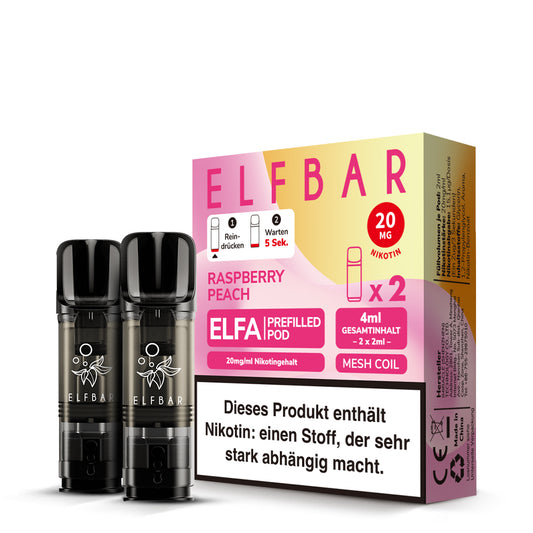 ELFBAR ELFA Pods 20mg Raspberry Peach NEW